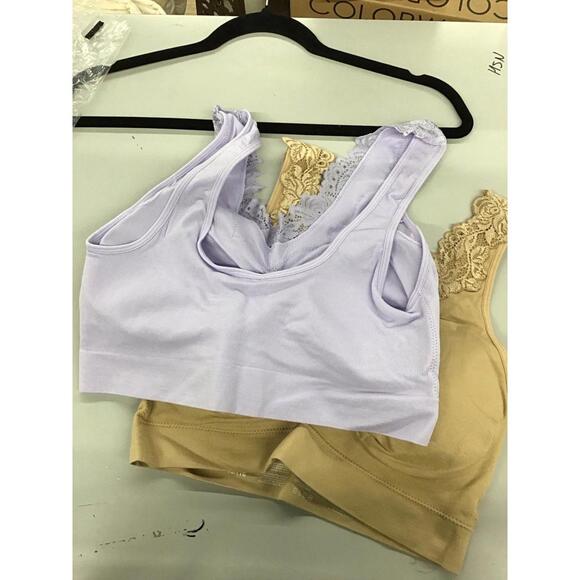 Rhonda shear lace padded sports bra 2 pack size 2X comfort smooth new from HSN - Picture 2 of 3